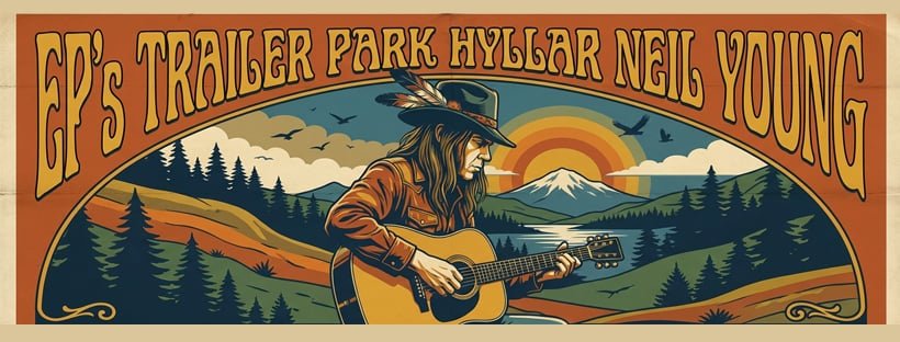 Affisch för EP´s Trailer Park hyllar Neil Young, Klubben by BMS, Skarviksvägen 8, 475 37 Bohus-Björkö